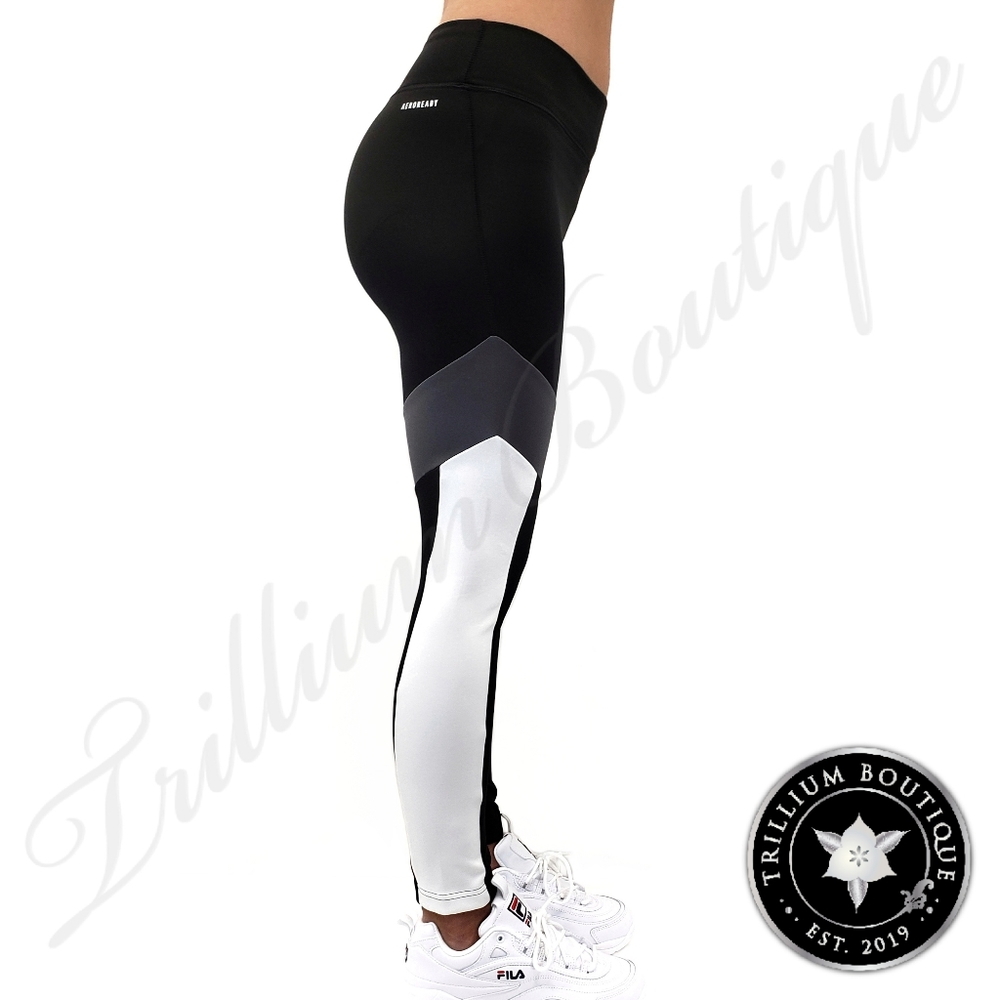 Adidas Aeroready Women's Designed 2 Move 7/8 Colorblock Tights Black - Picture 6 of 7